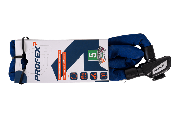 Cadeado de bicicleta PROFEX 81659 Neo com corrente de 130 cm e trava.