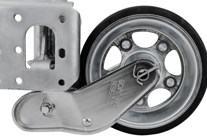 Roda jockey automática AL-KO 1223638 com alça, 500 kg, 60 mm, 1010-1350 mm