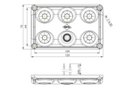 Lâmpada LED HORPOL LWD2157/CZ de 900lm preta para interior de carro com interruptor e diodo vermelho.