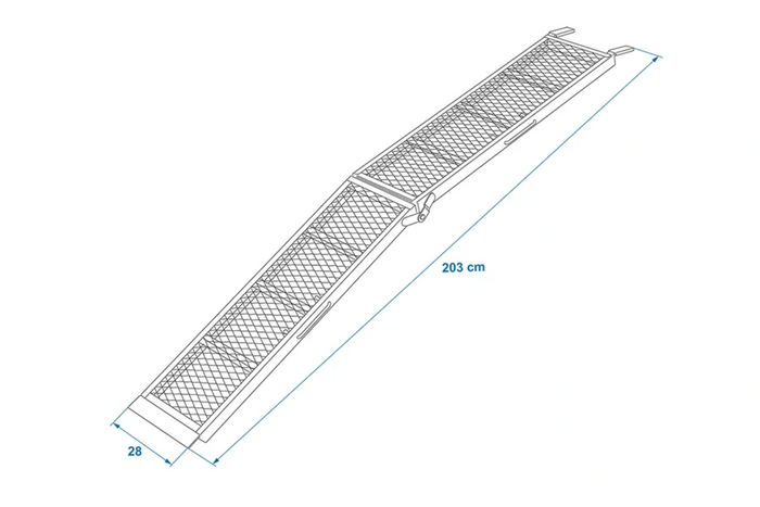 ProPlus 390094 rampas dobráveis de aço para reboques, 203 cm, 680 kg, conjunto de 2