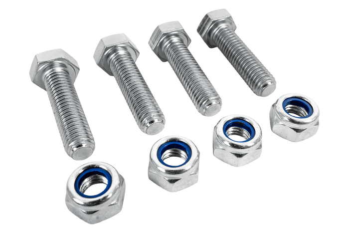 Conjunto de 4 parafusos sextavados M8x30 e 4 porcas autotravantes M8 MARCOPOL classe de parafuso 5.8 DIN933