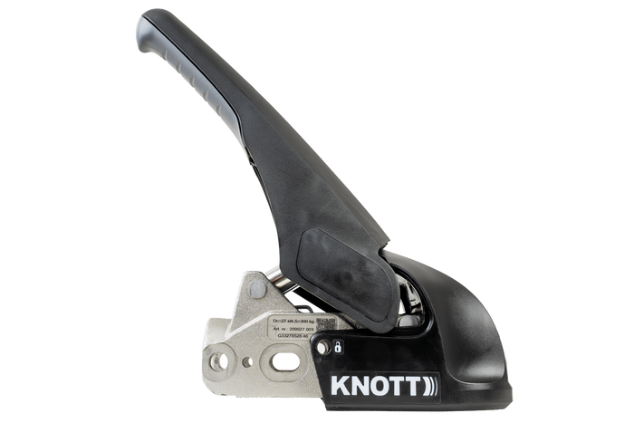 Engate esférico KNOTT KS30 com estabilizador para reboque de 3.000 kg com barra de tração tubular de 50 mm