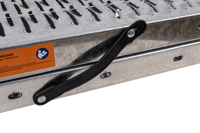 UNITRAILER ALR004B rampas dobráveis de aço para reboques, 190 cm, 400 kg, conjunto de 2