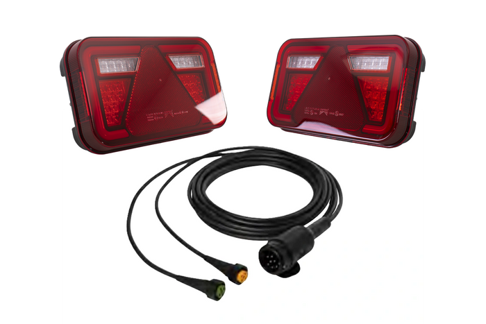 Lanternas traseiras de LED ASPÖCK MULTILED IV + chicote de cabos ASPÖCK de 5 m e 13 pinos