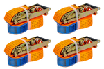 Conjunto de quatro correias de transporte UNITRIALER laranja de 6m/50mm/5t com tensor.