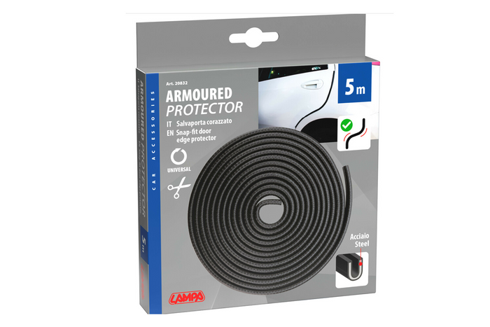 Protetor de borda de porta blindado LAMPA 5m preto