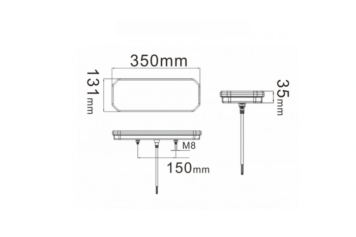 Lanternas traseiras TruckLED L1949+L1950 com cabo LED de 0,45 m e 6 funções (esquerda + direita).