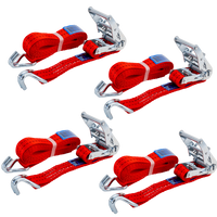 Conjunto de quatro correias transportadoras UNITRIALER vermelhas de 4m/35mm/2t com tensor.