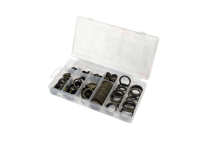 Conjunto de arruelas de metal-borracha YATO YT-068582 em tamanhos variados, 150 peças