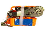 Conjunto de quatro cintas de transporte UNITRIALER laranja de 6m/25mm/1t com tensor.