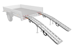 Rampas dobráveis UNITRAILER ALR003 em alumínio para reboques, 221 cm, 680 kg, com cinta e suporte, conjunto de 2 unidades.
