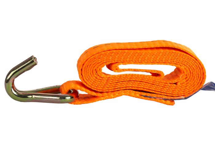 Conjunto de quatro cintas de transporte UNITRIALER laranja de 2m/25mm/1t com tensor.
